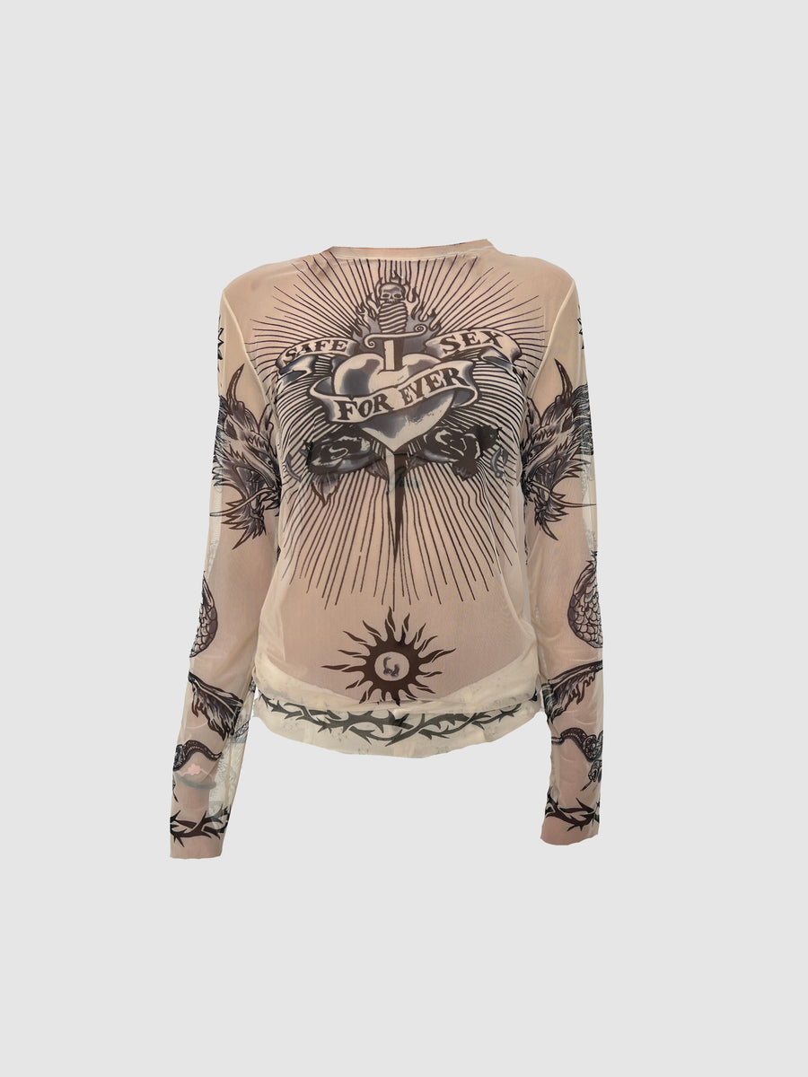 Jean Paul Gaultier iconic Safe Sex Forever S/S 1996 top - New with