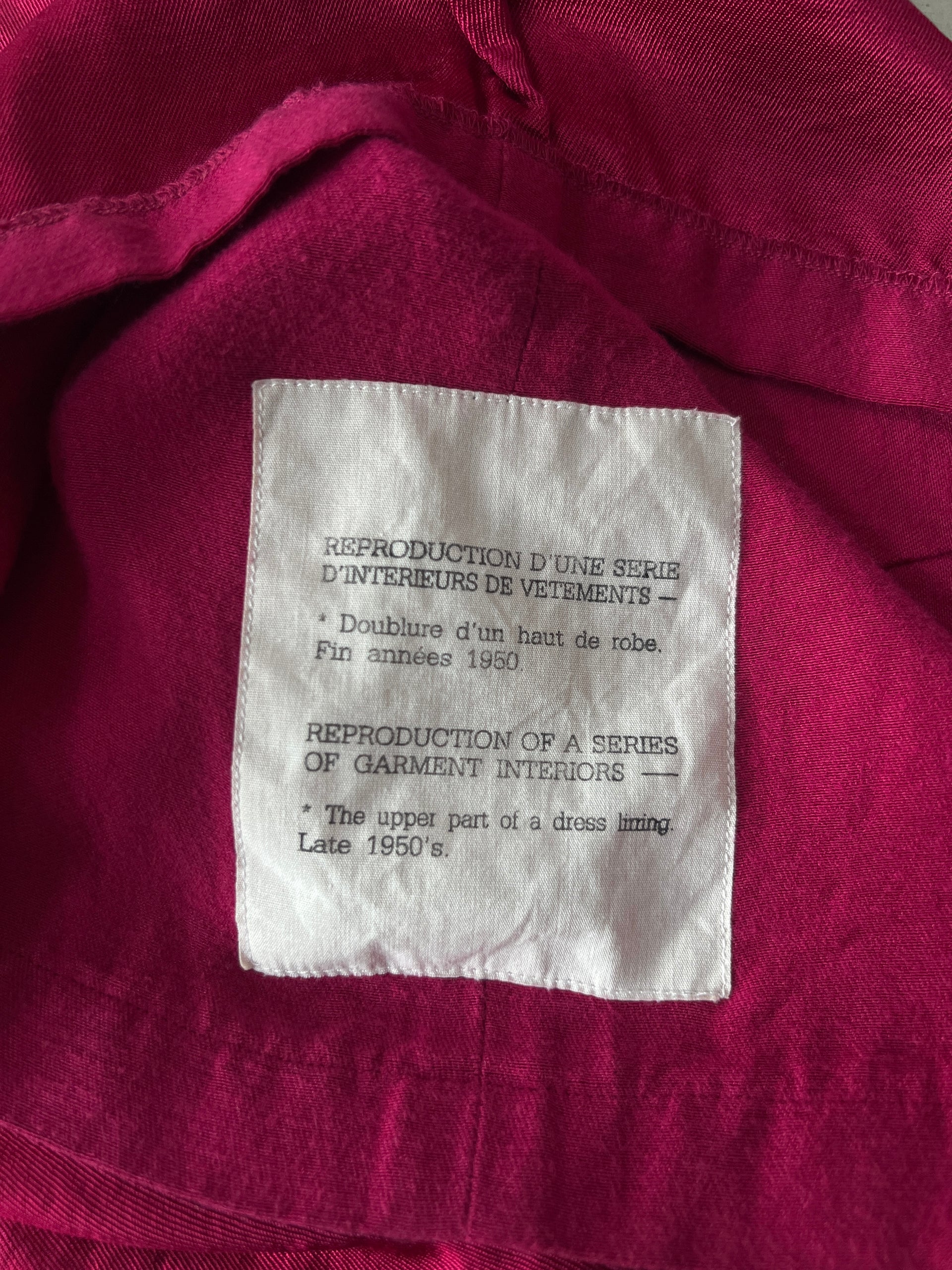 Maison Margiela "Reproduction d'une serie d'interieurs de vetements" 1998 l/s top with zippers - Size IT 42 new